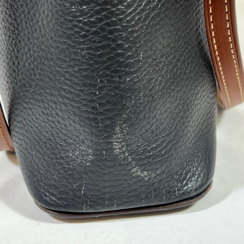 Dooney & Bourke Lexington Shopper Tote Tan Black Pebbled Leather Gold Hardware - Picture 14 of 16